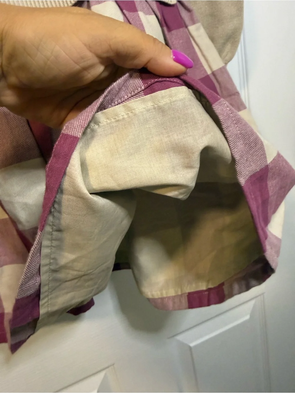 GAP Girls Beige Knit Top with Pink Plaid Skirt Dress